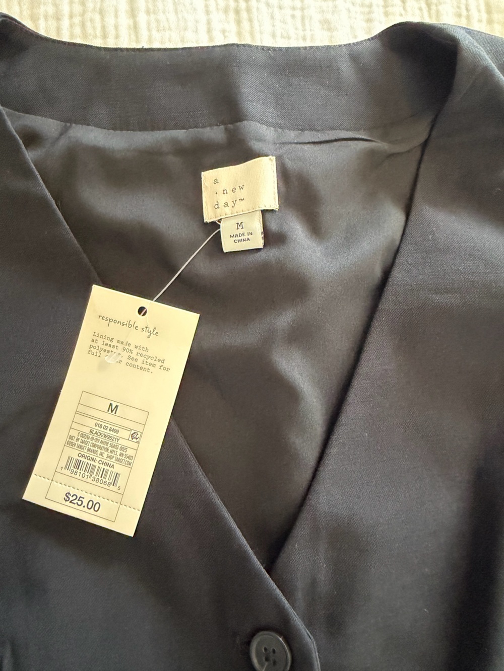 Women’s a new day Black Classic Button Tailored Vest - Picture 3 of 8